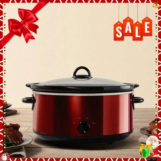 Kitchen Essentials 7 Quart Versatile Slow Cooker for Stews Seasonings Durable Easy to Clean Suitable for Cooking