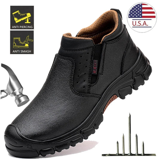 Men Work Shoes Breathable Sneakers with Composite Toe and Anti-Puncture Safety Boots