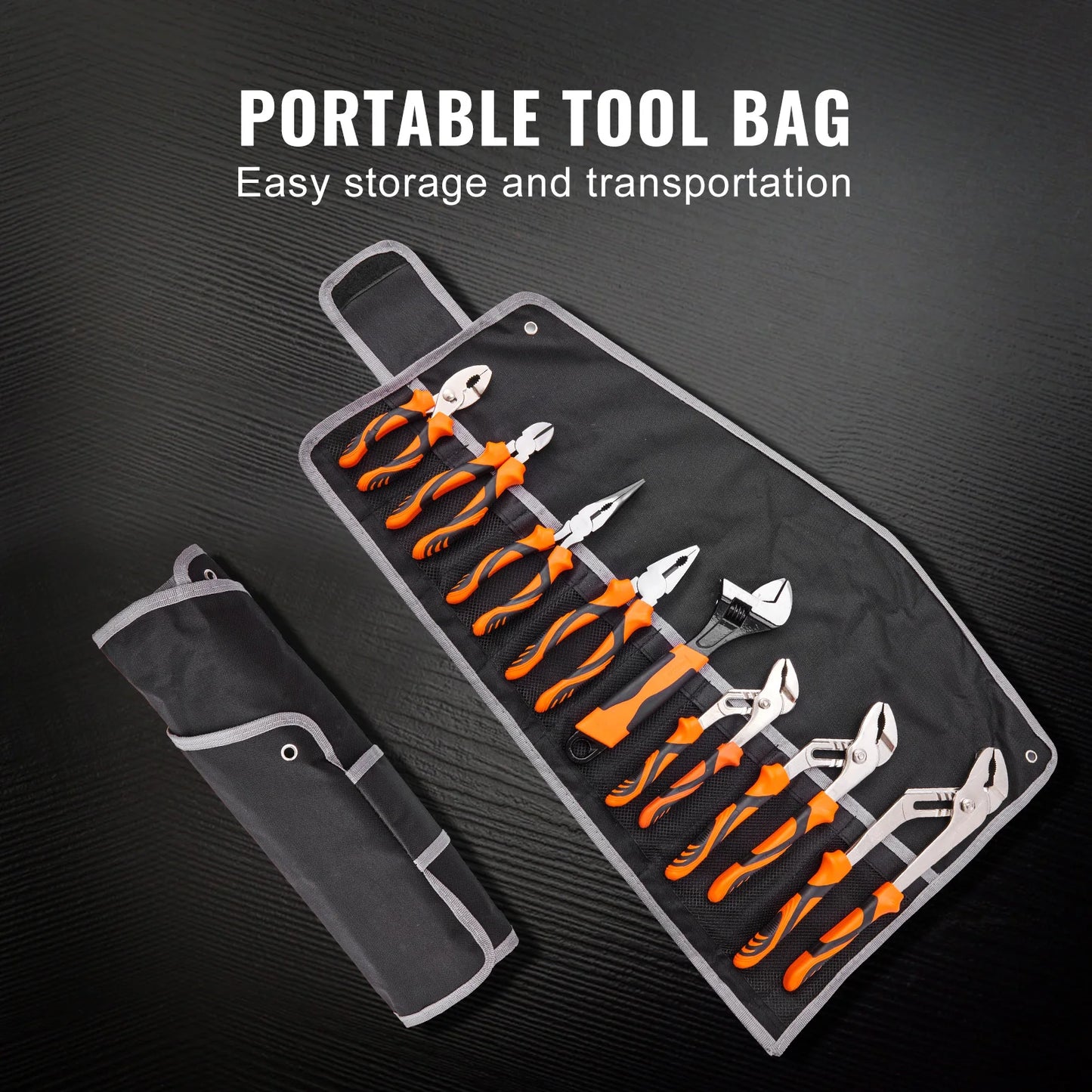 SucceBuy 8-Piece High Carbon Steel Pliers Set with Tool Bag