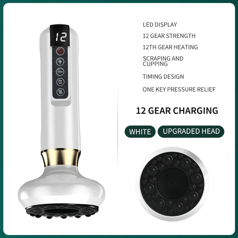Tricolor Electric Massager Gua Sha Anti Cellulite Vacuum Suction Cup Beauty Health Scraping Infrared Heat Slimming Massage Therapy