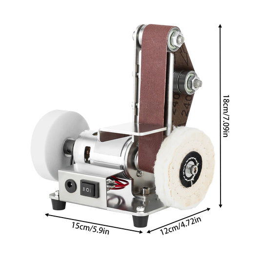 775 Motor Mini Belt Sander Electric Bench Grinder Stainless Steel Tabletop Polisher Adjustable Speed Sanding Machine