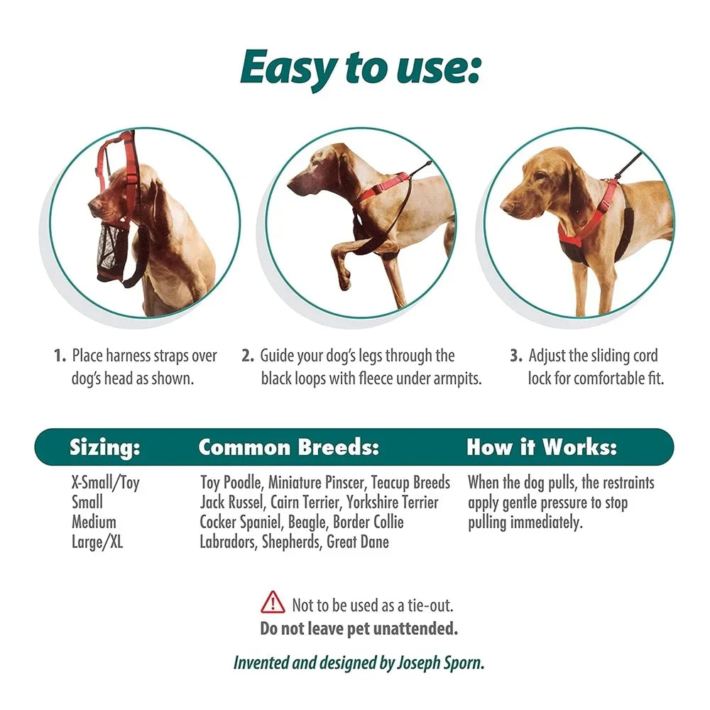 Non-Pulling Dog Harness with Adjustable Reflective Storage Pouch