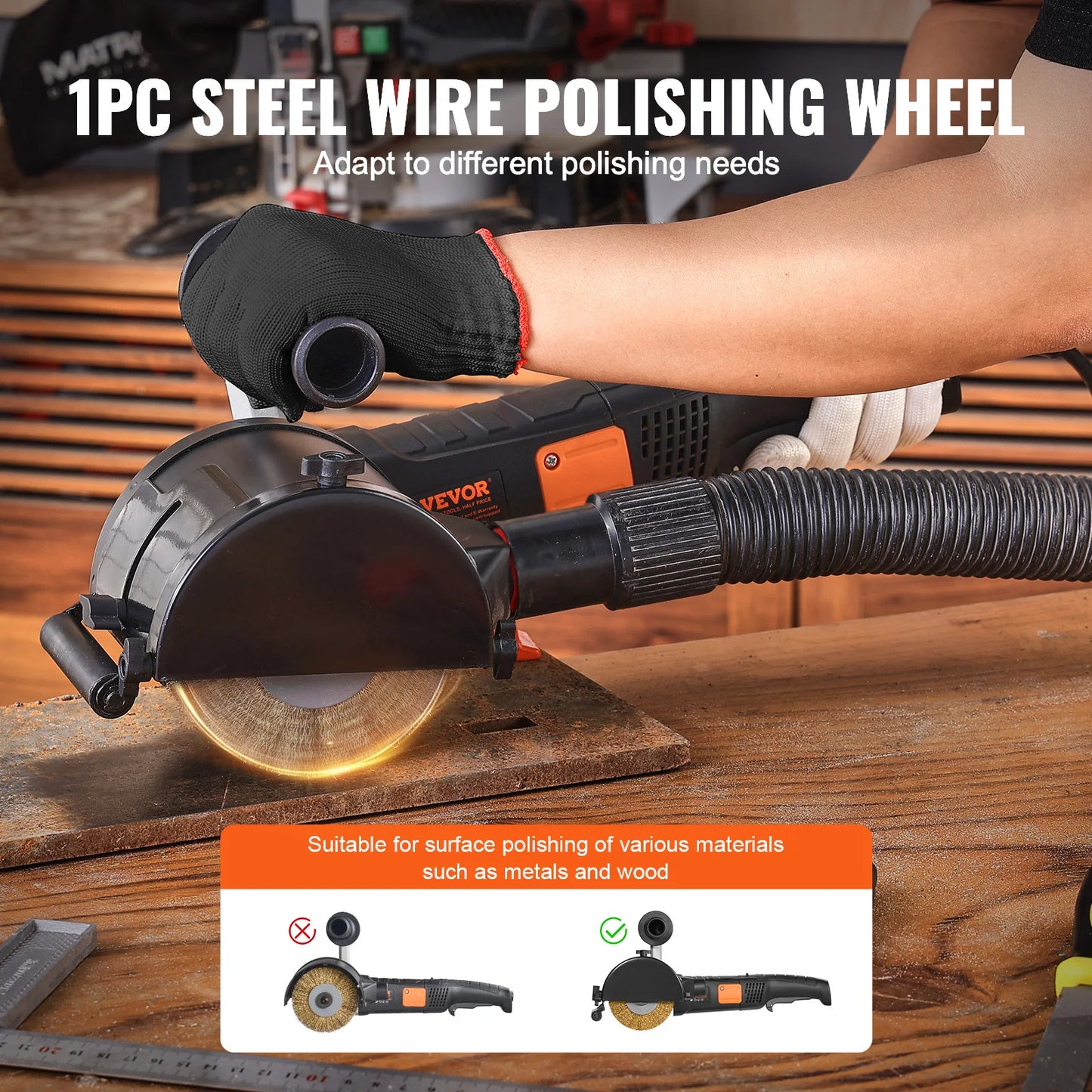 SucceBuy Variable Speed Metal Burnishing Polishing Machine Tool