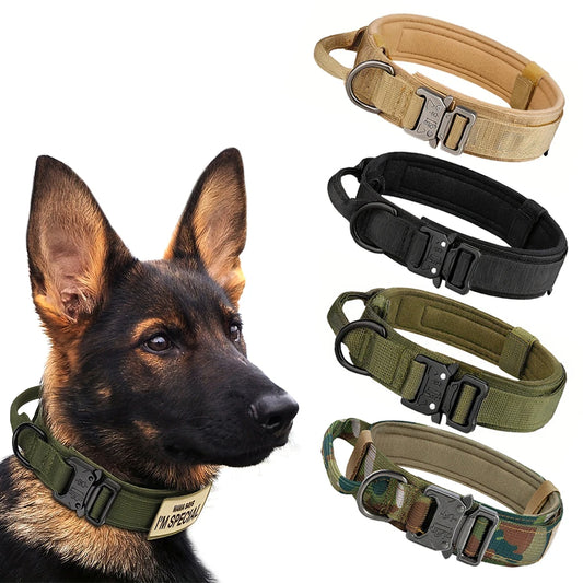 Dog Training Collar Adjustable Tactical Dog Collar and Leash Set with Control Handle for Small and Large Dogs
