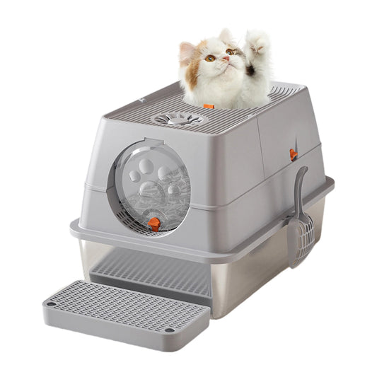 Stainless Steel Top Entry Litter Box for Cats