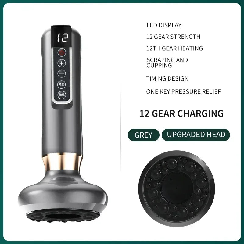 Tricolor Electric Massager Gua Sha Anti Cellulite Vacuum Suction Cup Beauty Health Scraping Infrared Heat Slimming Massage Therapy