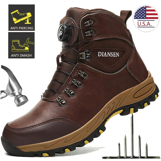 Non Slip Steel Toe Safety Boots for Work Men