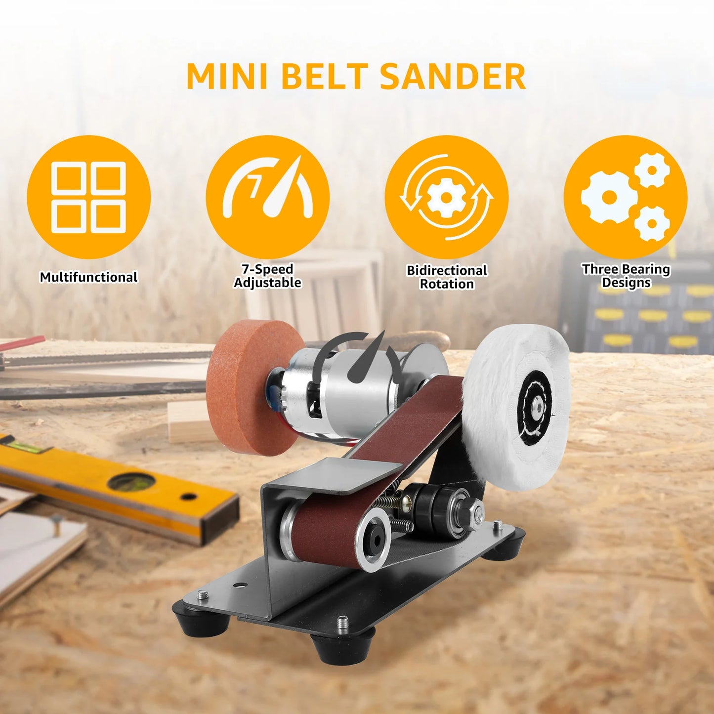 Mini Belt Grinding Machine Tool Sharpening Electric Multifunctional Sander Polisher Adjustable