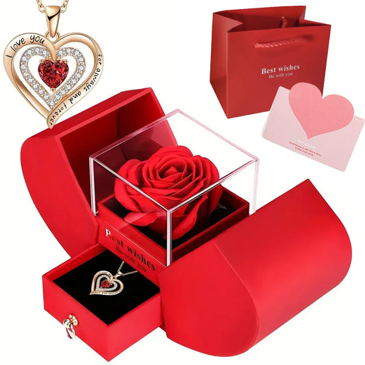 Luxury Rose Jewelry Box Gift For Valentines Day And Moments