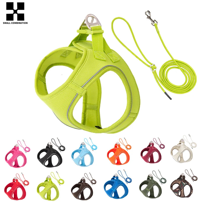 Adjustable Reflective Dog Harness and Leash Set for Walking