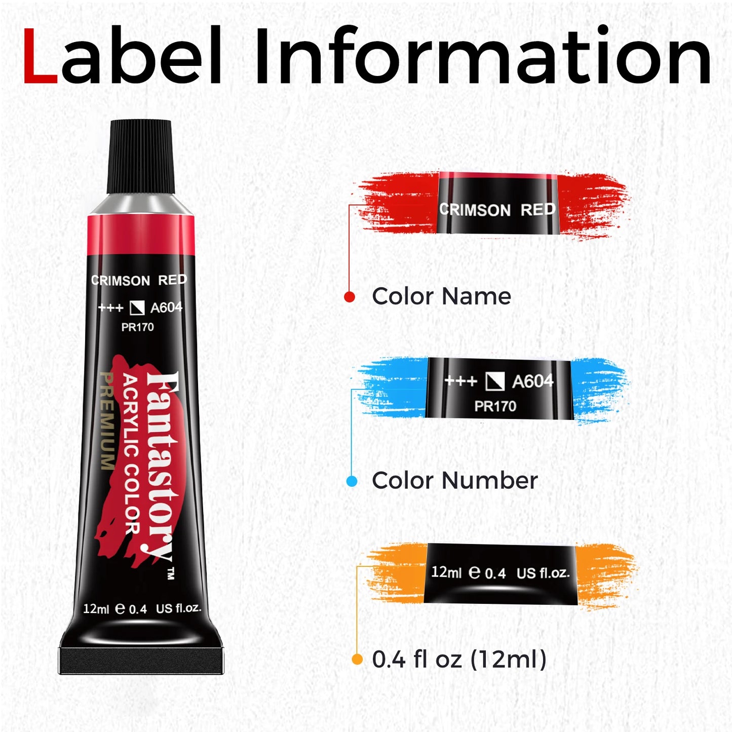 12ML 24 Colors Acrylic Paint Set with 3 Brushes for Adults