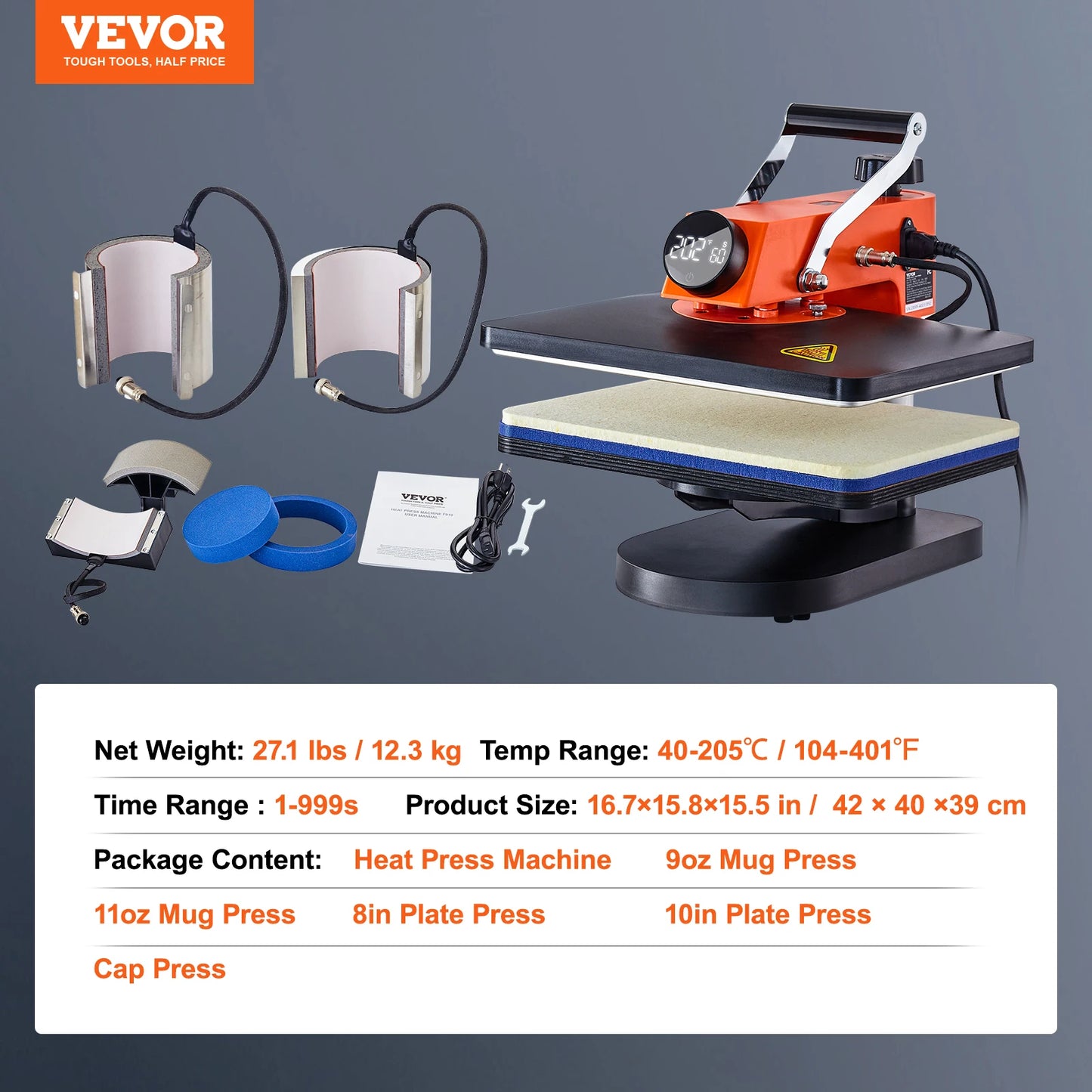 SucceBuy 5 in 1 Heat Press Machine for Sublimation Printing