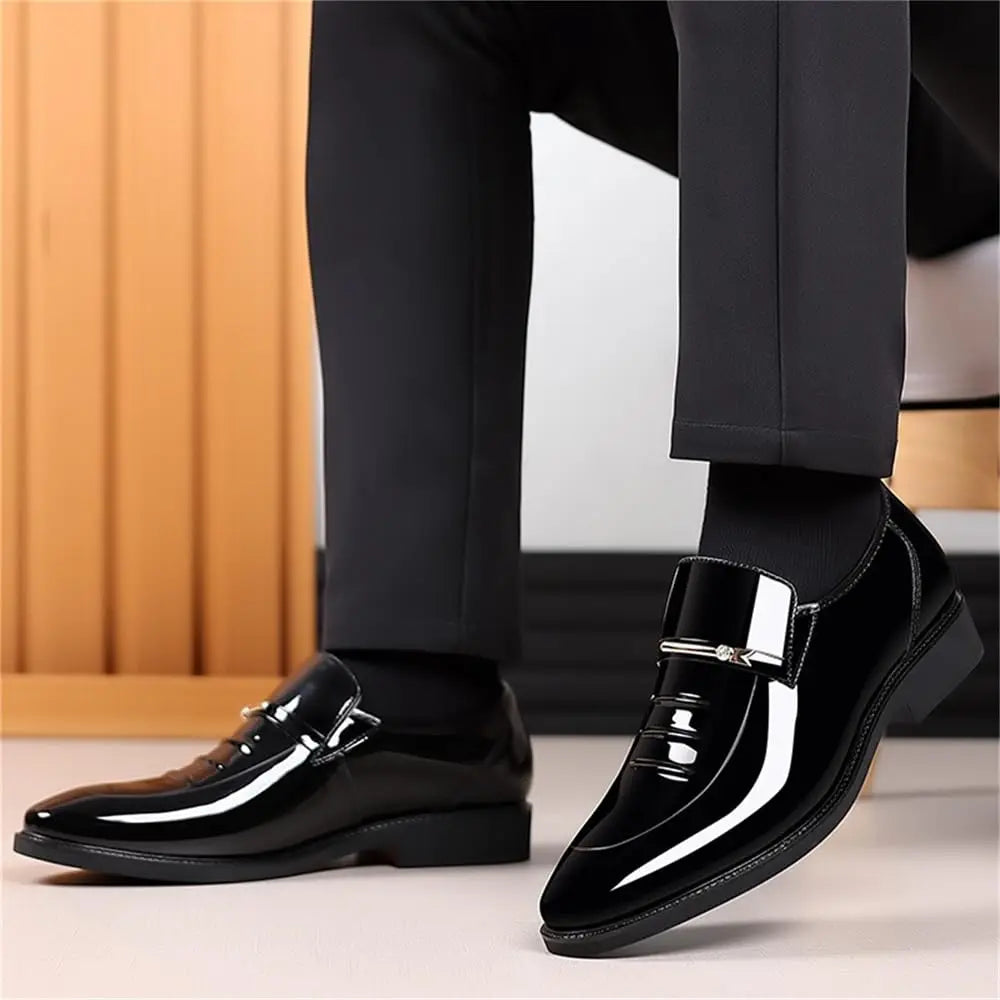 Mens Formal Oxford Slip On Loafers High Gloss Patent Shoes