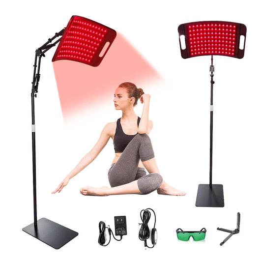 Red Light Lamp For Face And Body Home Use 660nm 850nm Near Infrared Light Panel Device With Adjustable Stand And Timer