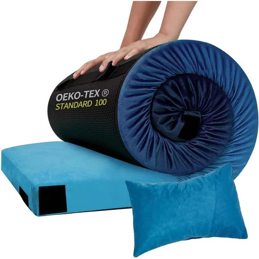 YTYIN Memory Foam Camping Pad with Pillow and Travel Bag
