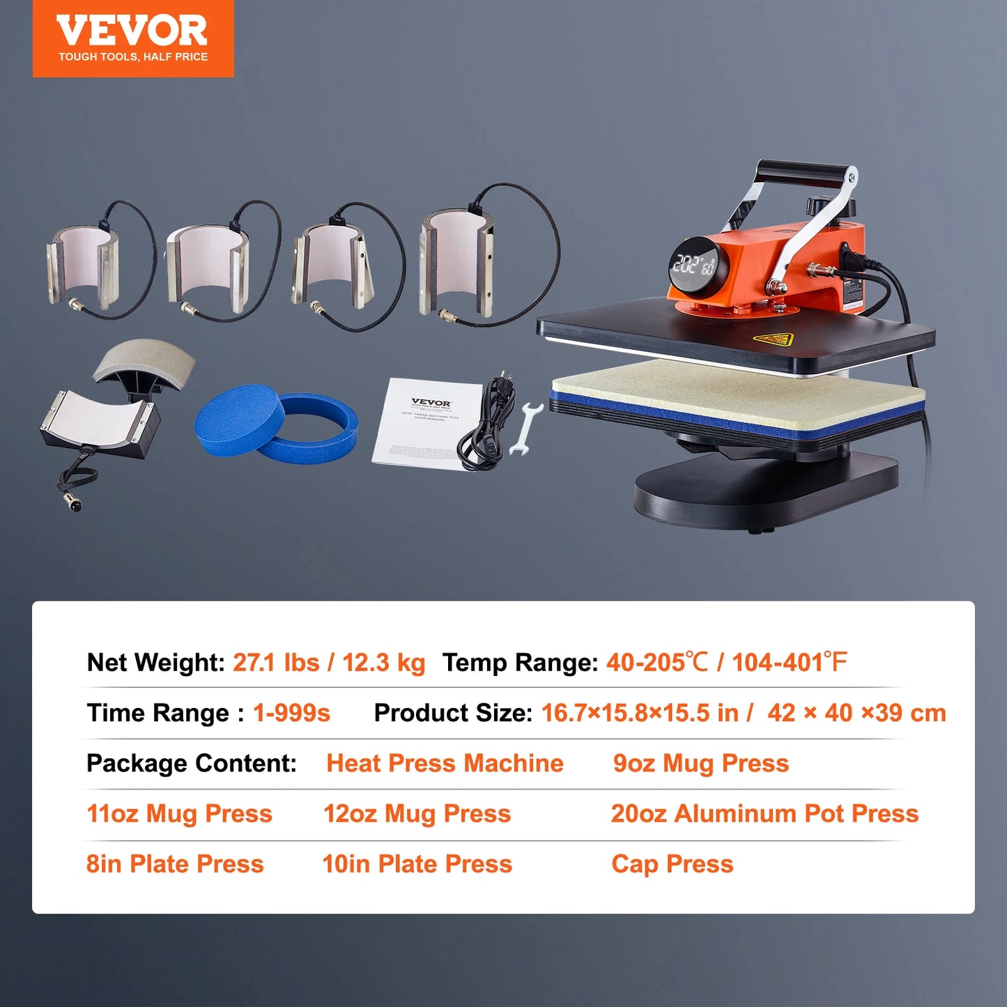 SucceBuy 5 in 1 Heat Press Machine for Sublimation Printing