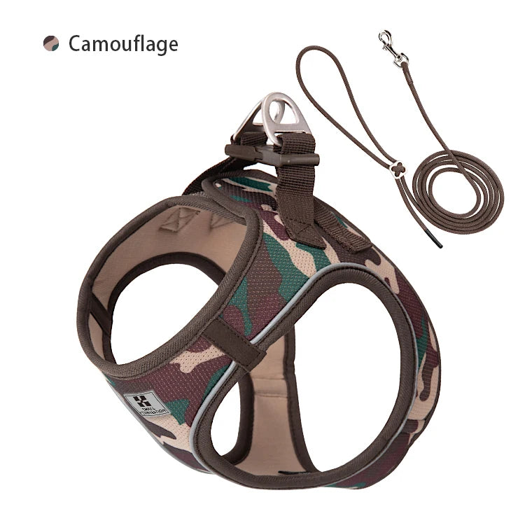 Adjustable Reflective Dog Harness and Leash Set for Walking