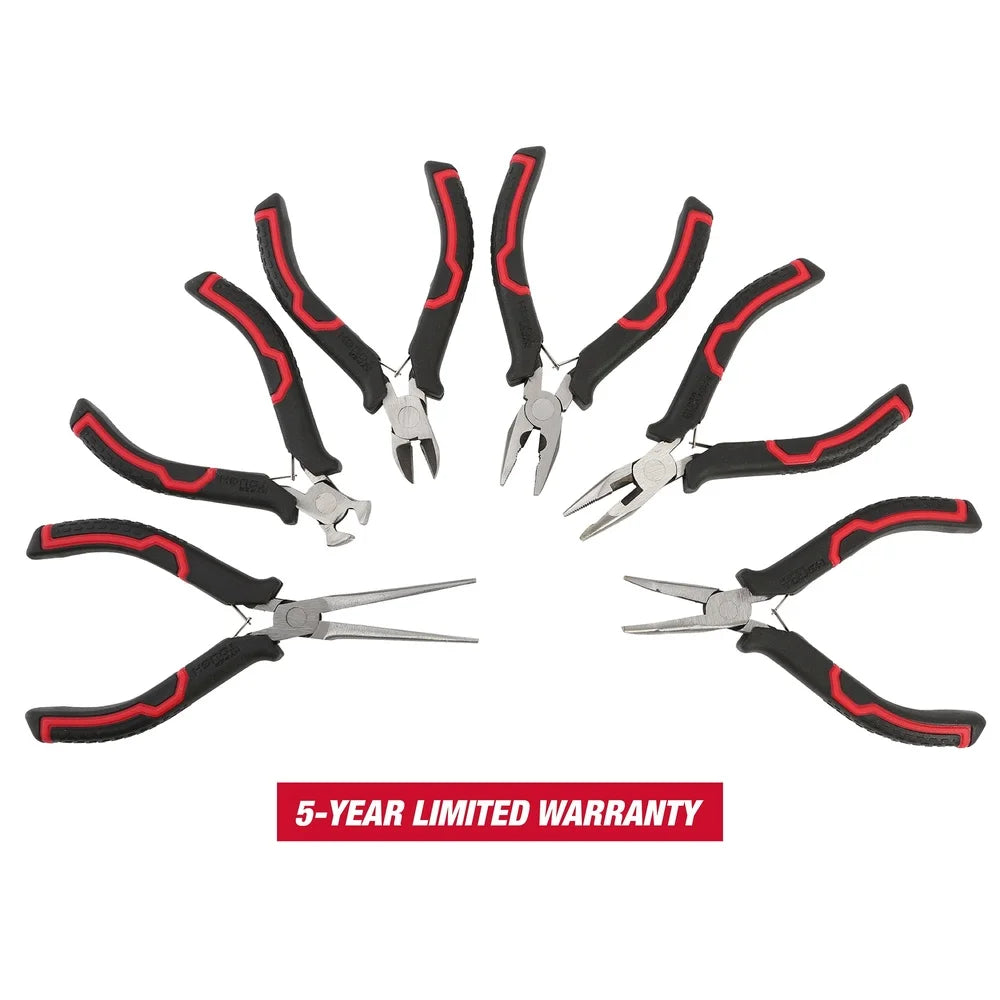 6 Piece Mini Pliers Set Precision Machined Spring Loaded Grip Ideal for Jewelry Making Crafting and DIY Projects Durable Carbon Steel Tools