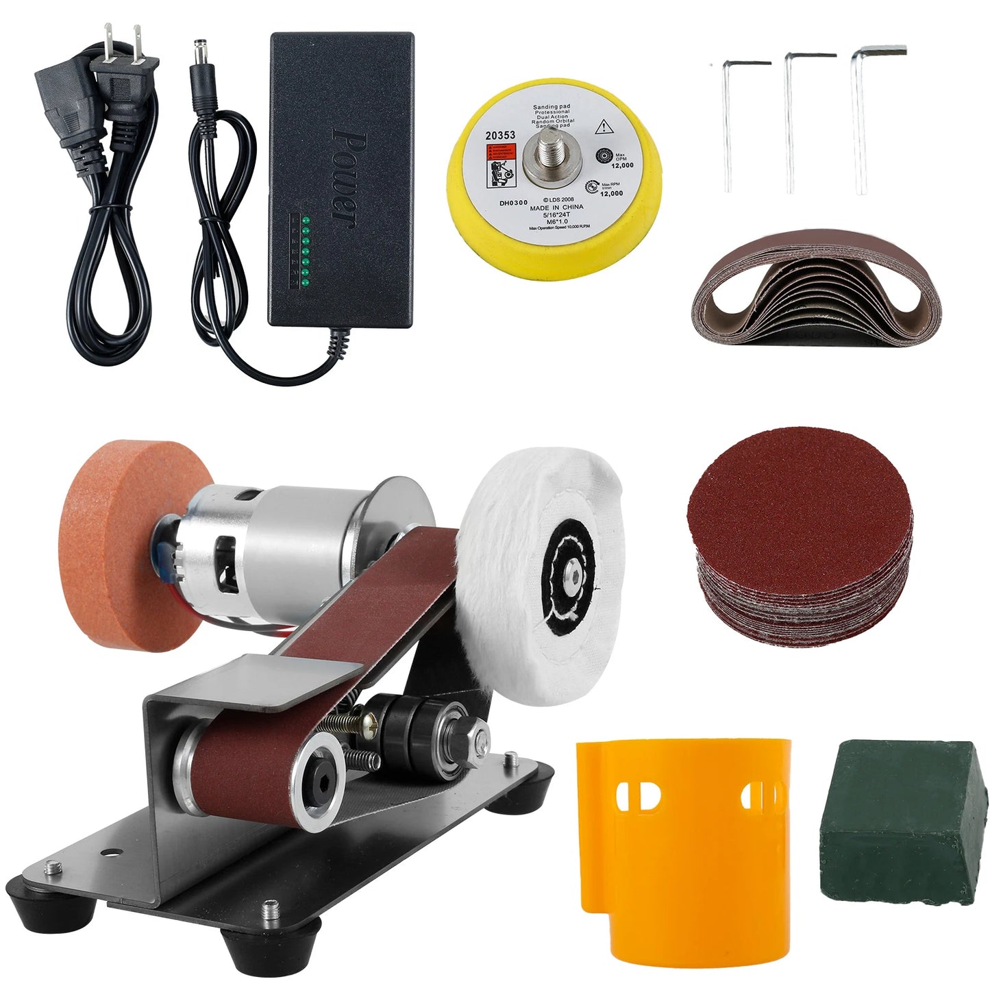 Mini Belt Grinding Machine Tool Sharpening Electric Multifunctional Sander Polisher Adjustable
