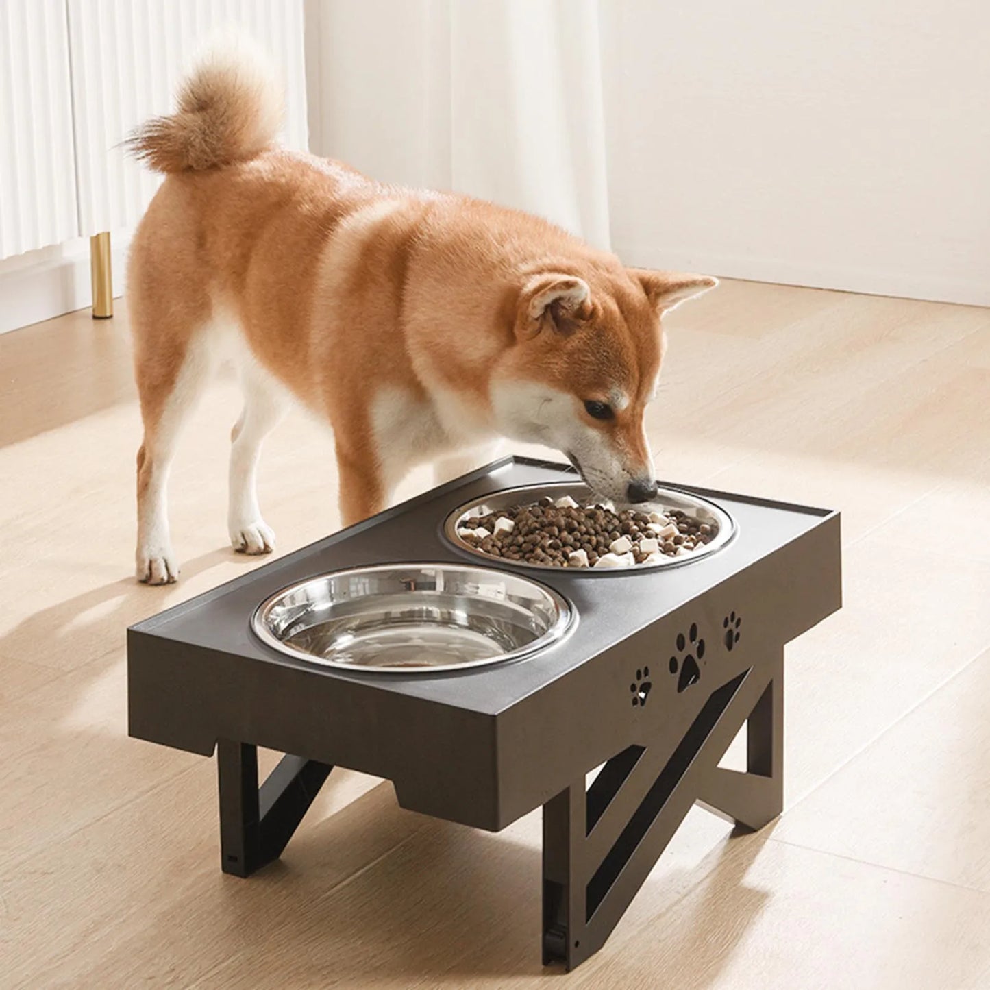 Hign Concerned Stainless Steel Dog Feeder Stand Adjustable
