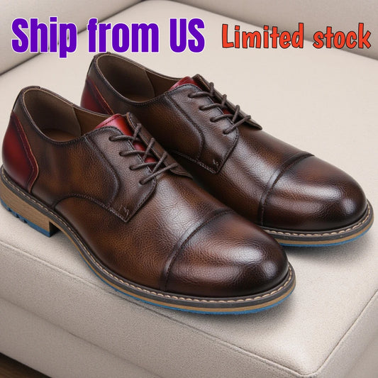 Retro Men Derby Shoes Casual Fashion Leather Shoes