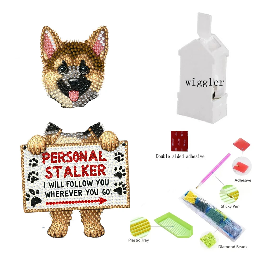 5D DIY Acrylic Animal Tabletop Ornament Diamond Painting Shake Head Cat Decoration