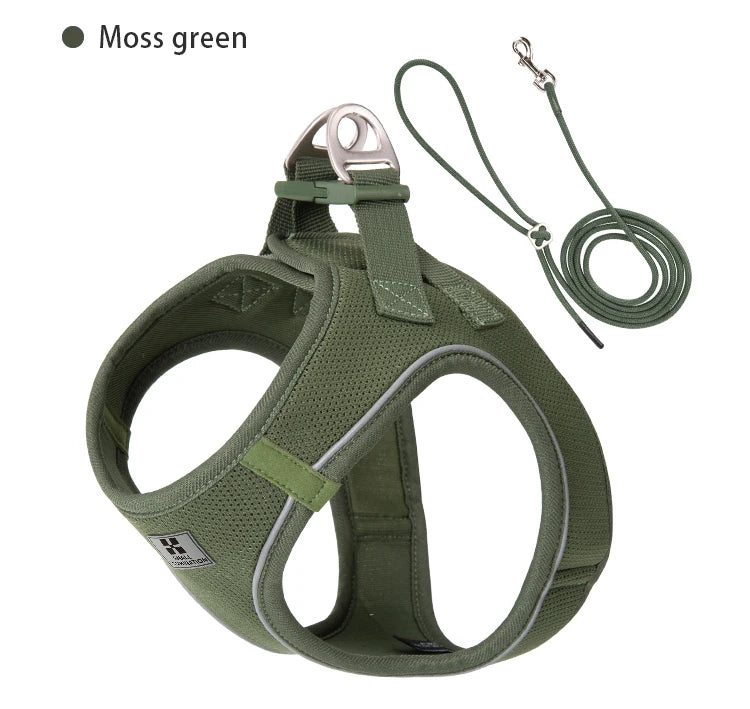 Adjustable Reflective Dog Harness and Leash Set for Walking