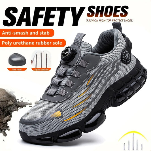 Breathable Lace-Free Soft Sole Comfortable Anti-Smash Anti-Puncture Labour Insurance Shoes