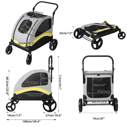 Premium Dog Stroller Pram by Breed for All Dog Sizes