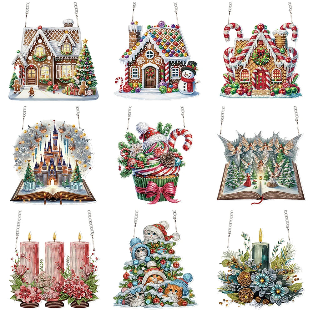 Alloet Acrylic Diamond Painting Hanging Ornaments Kit 5D