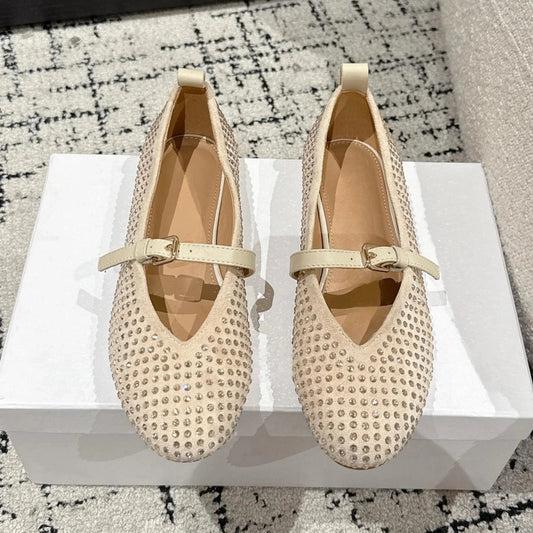 GUANSIYAO Mary Janes Genuine Leather Slingback Sandals