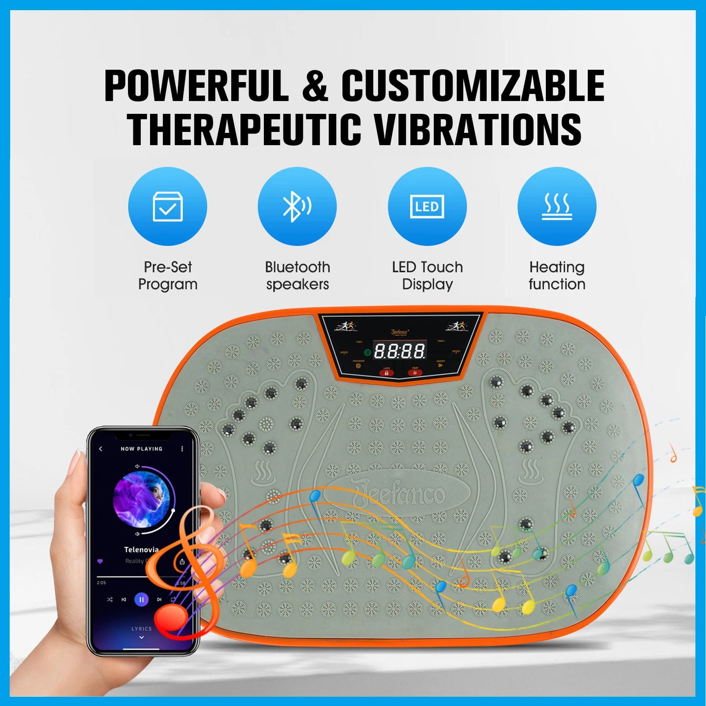 Jeefanco Vibration Plate For Home Fitness Magnetic Surface