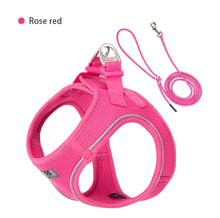 Adjustable Reflective Dog Harness and Leash Set for Walking