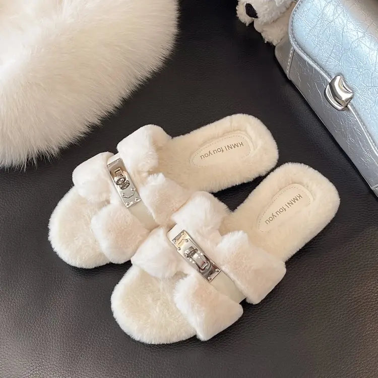 Guangdong Fur Over The Knee Boots For Women Buckle Comfort