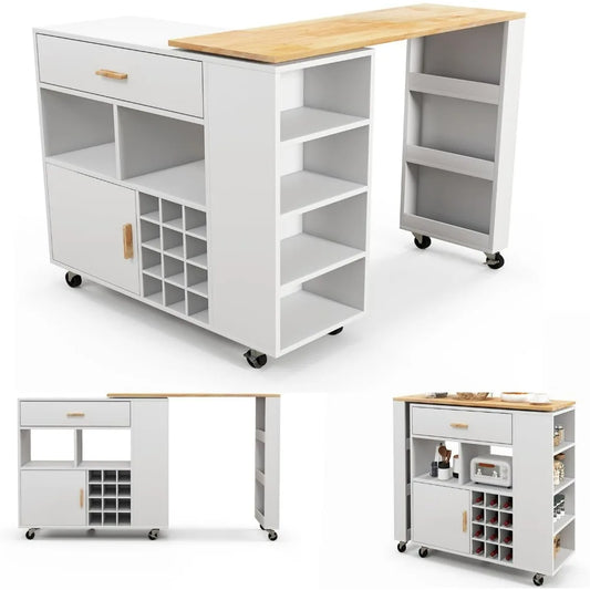 Mobile Kitchen Island Cart by Brand Name, 4-in-1 Serving Solution