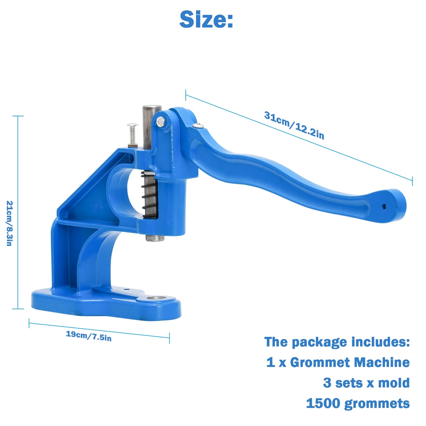 Hign-Concerned Manual Grommet Machine Eyelet Press 3 Dies