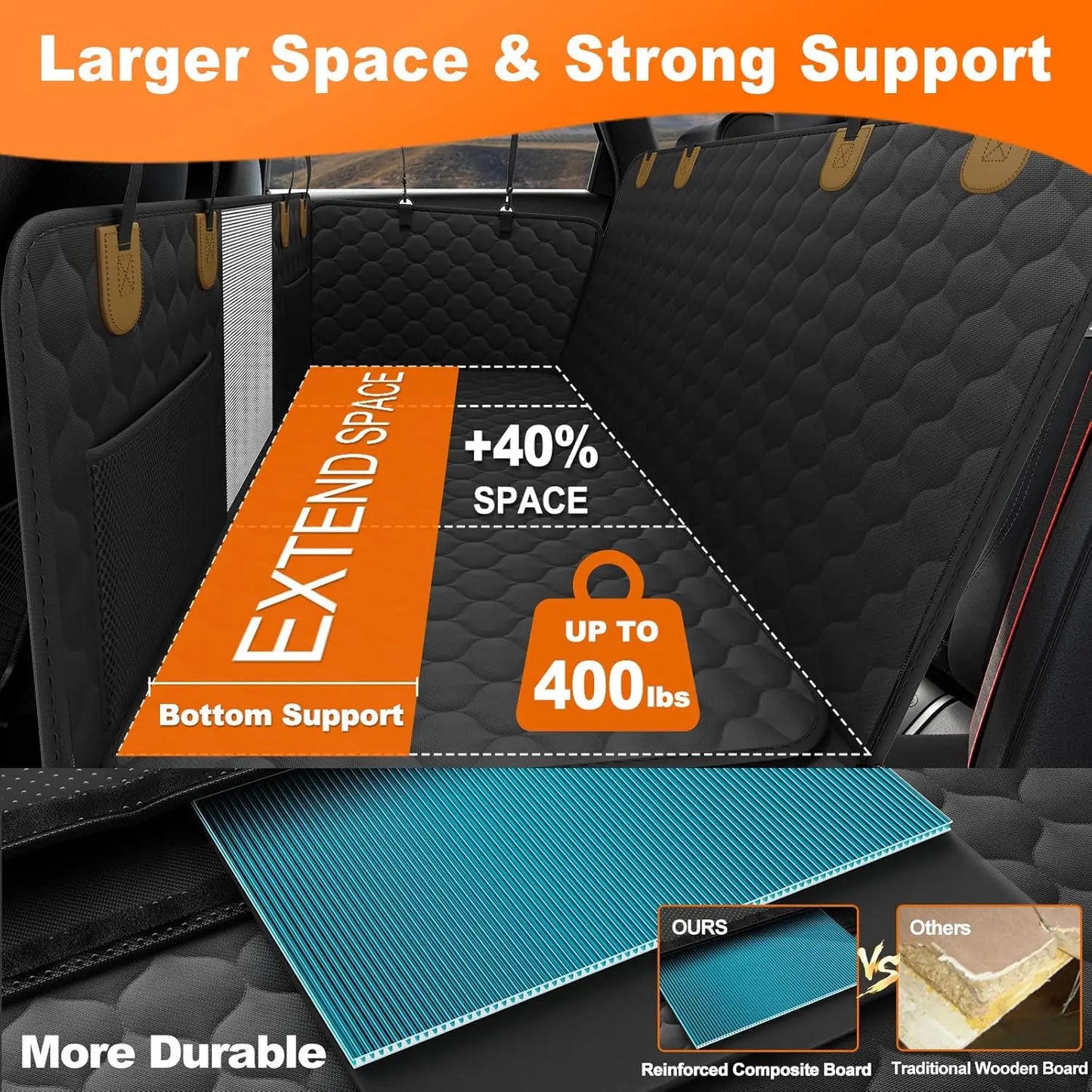 Waterproof Pet Travel Accessories Foldable Dog Car Seat Safety Hammock Trunk Mat Car Rear Back Seat Protector