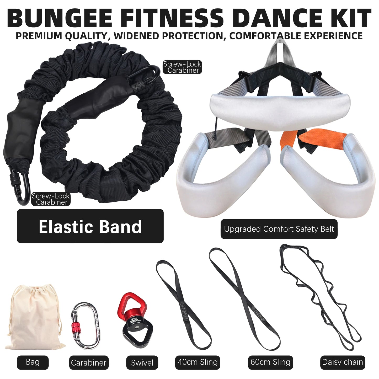 Gym Heavy Bungee Fitness Kit for Home Yoga and Training