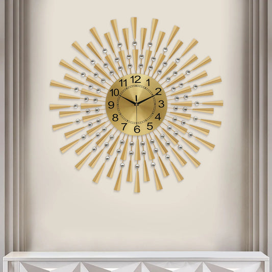 Hign-concerned Modern Gold Silent Wall Clock for Living Room