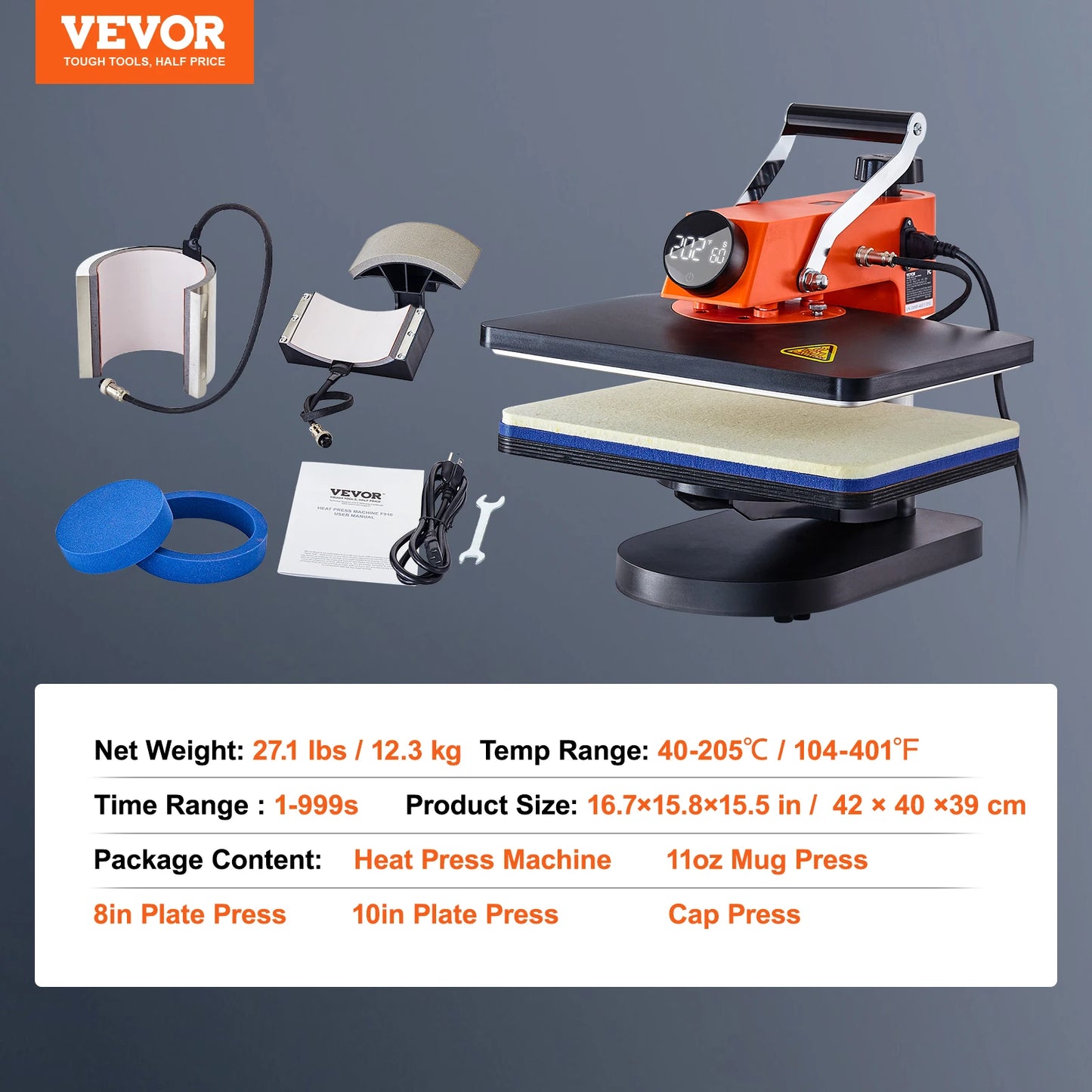 SucceBuy 5 in 1 Heat Press Machine for Sublimation Printing