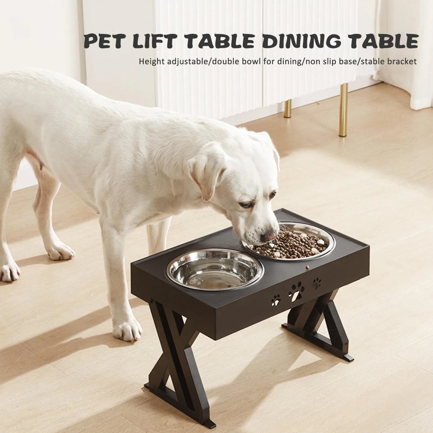 Hign Concerned Stainless Steel Dog Feeder Stand Adjustable