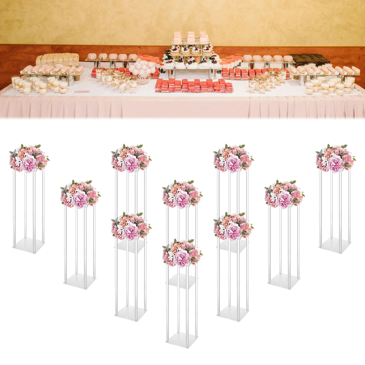Acrylic Vase Centerpieces for Wedding and Party Decor