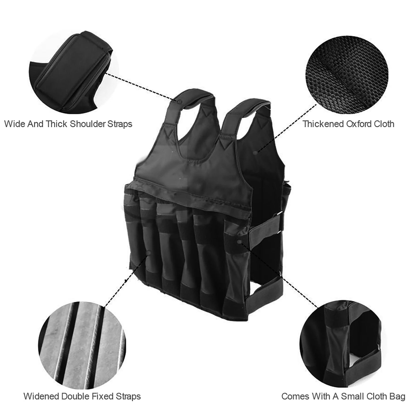 LIXADAH Weight Vest 50KG Maximum Loading Adjustable Training