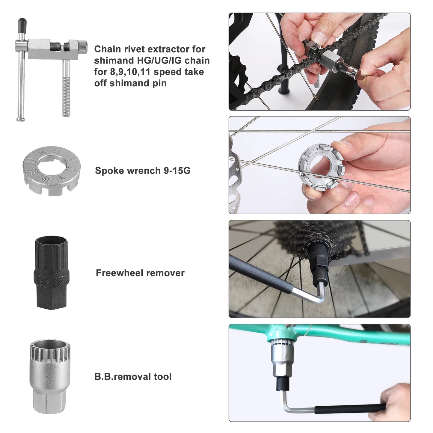 Swiss Tech 30 Piece Bike Repair Tool Kit with Case