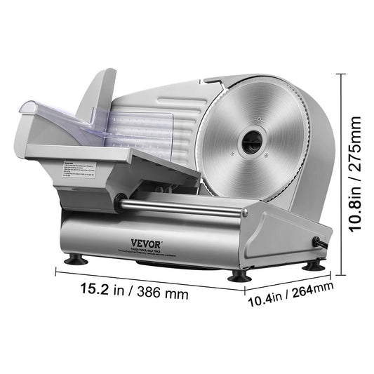 SucceBuy Electric Meat Slicer Deli Food Slicer with Stainless Steel Blade Adjustable Thickness for Home Use