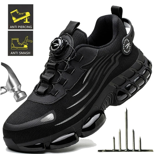 Rotating Steel Toe Safety Shoes for Men with Breathable Design