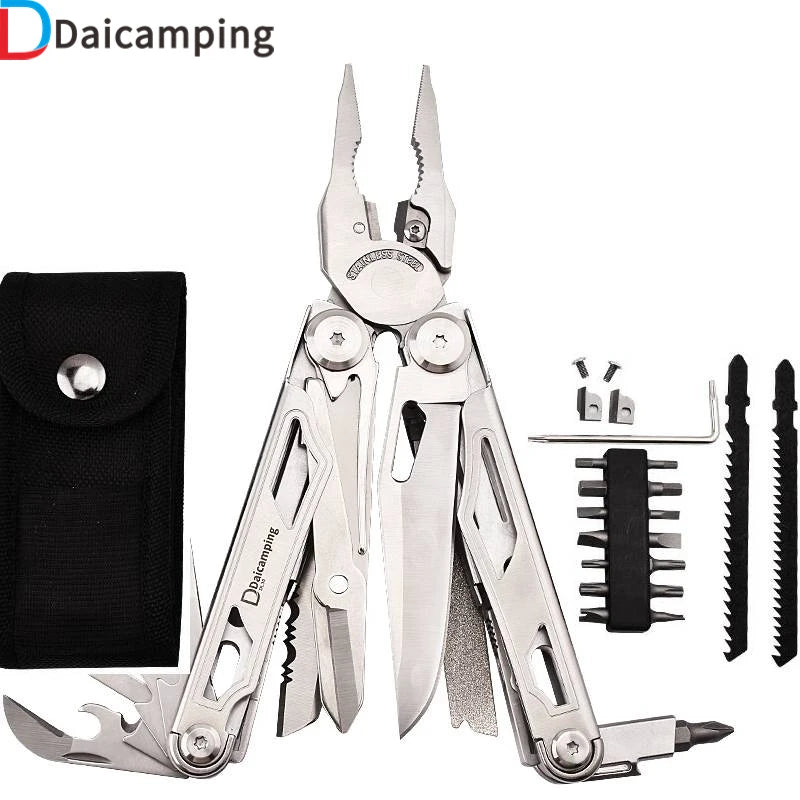 Daicamping DL30 Multitools Hand Multi Tool Clamp Folding Knives Scissors Cutters EDC Survival Gear Manual Pliers