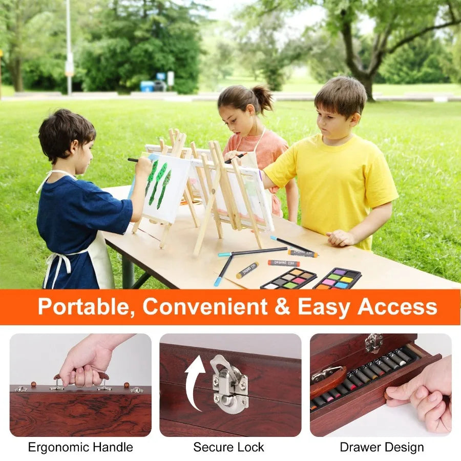 Hign Concerned Art Supplies Set With Wooden Box For Artists