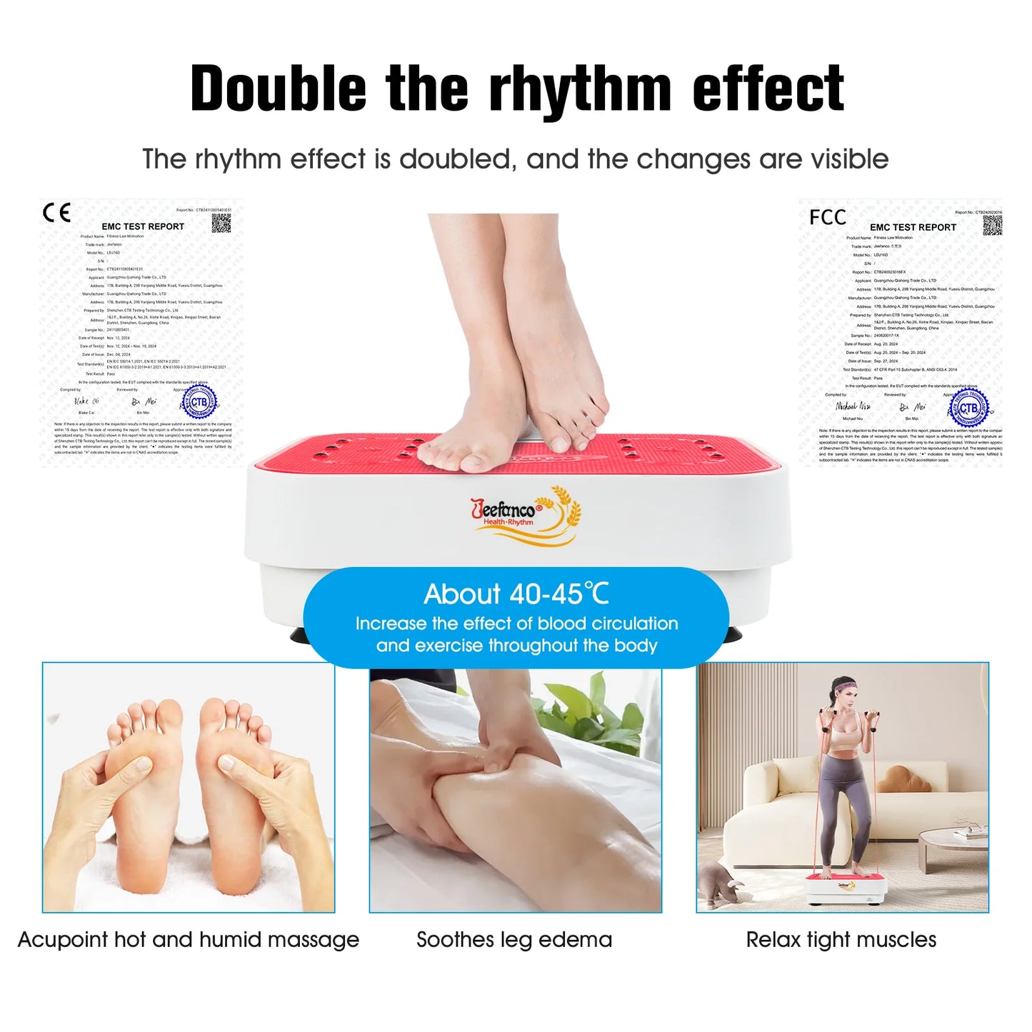 Jeefanco Vibration Plate Seniors And Teens Silicone Surface