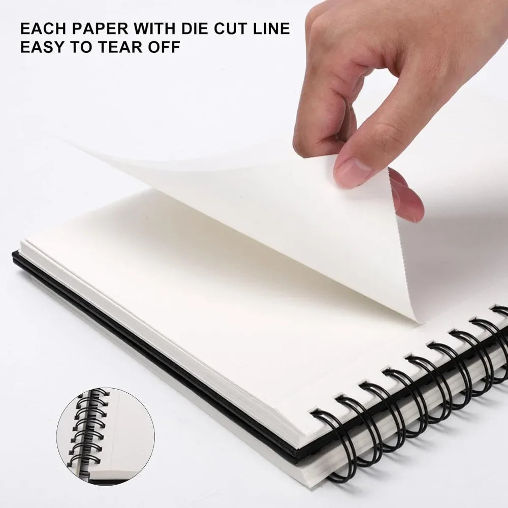 8.5x11 Inch Hardcover Sketchbook Spiral Bound 80 Sheets
